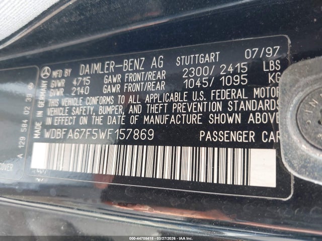 1998 MERCEDES-BENZ SL 500 WDBFA67F5WF157869 Photo 8