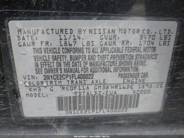 Nissan Versa Note Sv 2015 3N1CE2CP1FL400022 Image 9