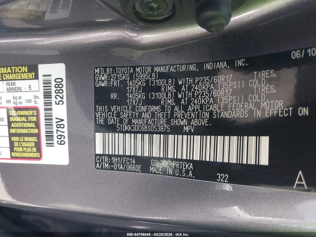 2011 TOYOTA SIENNA 5TDKK3DC6BS053875 Photo 8