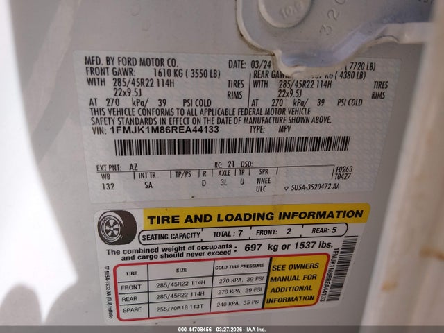 Ford Expedition Platinum Max 2024 1FMJK1M86REA44133 Image 9