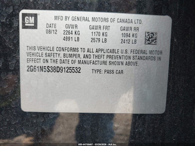 2013 CADILLAC XTS 2G61N5S38D9125532 Photo 8