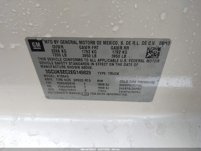 Chevrolet Silverado 1500 2lz 2014 3GCUKSEC2EG149829 Image 9