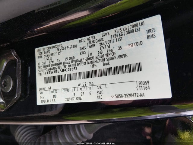Aukcja sprzedaży 2018 Ford F-150 Xlt, vin: 1FTEW1E57JFC29353, numer aukcji: 44708553