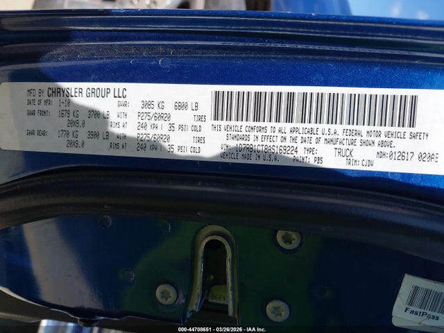 44708651 :رقم المزاد ، 1D7RB1CT8AS169224 vin ، 2010 Dodge Ram 1500 Slt/sport/trx مزاد بيع