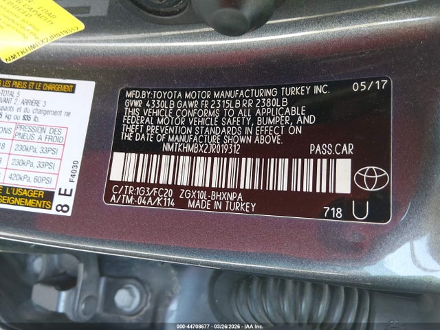 Toyota C-HR XLE 2018 NMTKHMBX2JR019312 Image 9