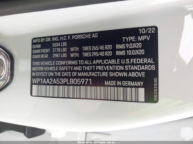 WP1AA2A53PLB05971 Porsche Macan T