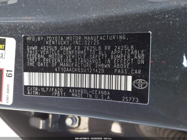 Toyota CAMRY LE 2025 4T1DAACK6SU121429 Image 9