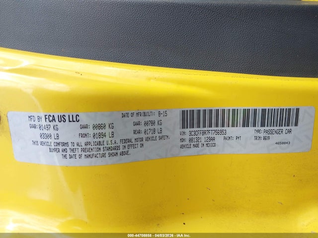 Fiat 500 SPORT 2015 3C3CFFBR7FT756953 Image 9