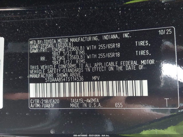 Toyota Grand Highlander Xle 2026 5TDAAAB54TS114536 Image 9