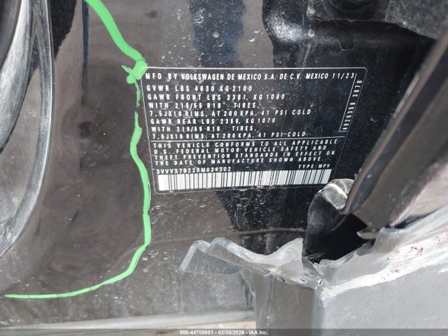 2024 VOLKSWAGEN TAOS 3VVVX7B22RM034302 Photo 8