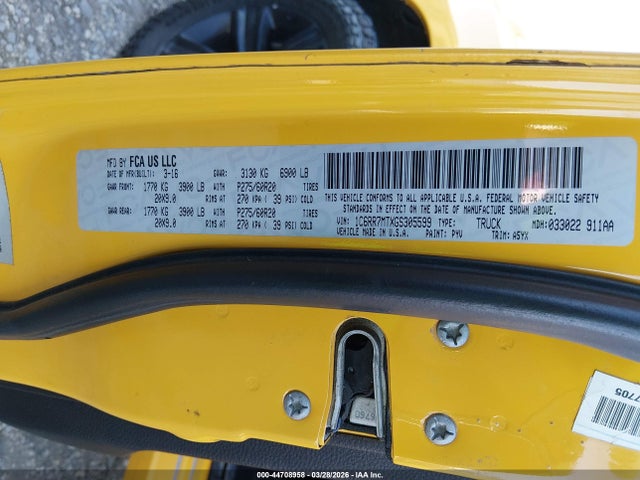 1C6RR7MTXGS305599 RAM 1500 Sport