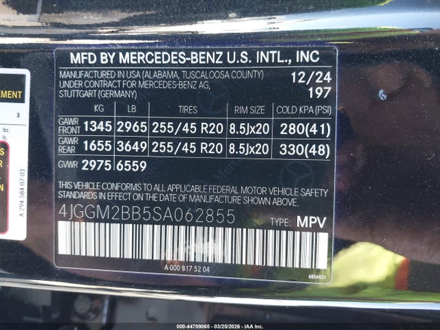 Продаж на аукціоні авто 2025 Mercedes-benz Eqe Eqe 350+, vin: 4JGGM2BB5SA062855, номер лоту: 44709065