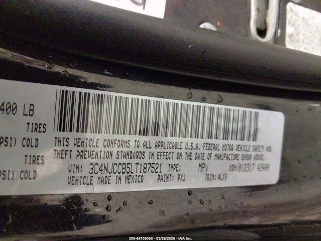 3C4NJCCB5LT187521 Jeep Compass Limited Fwd
