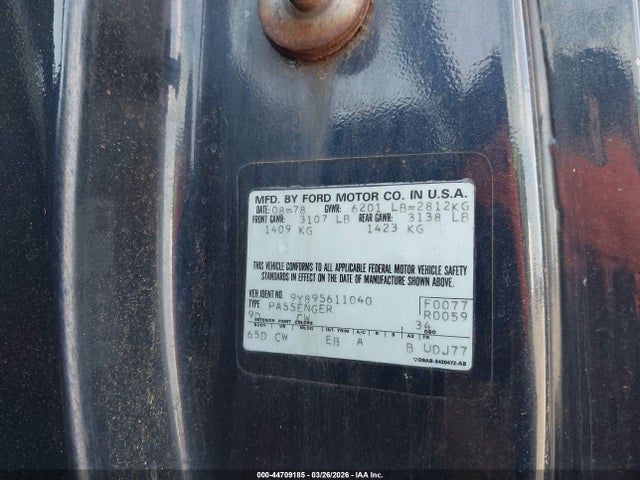 1979 LINCOLN CONTINENTAL 9Y89S611040 Photo 8