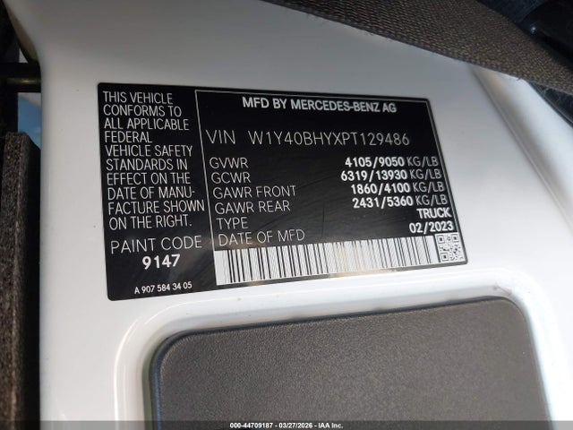 W1Y40BHYXPT129486 Mercedes-Benz Sprinter 2500 Standard Roof 4-cyl Gas