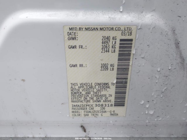 1N4AZ1CP4JC308318 Nissan Leaf Sl
