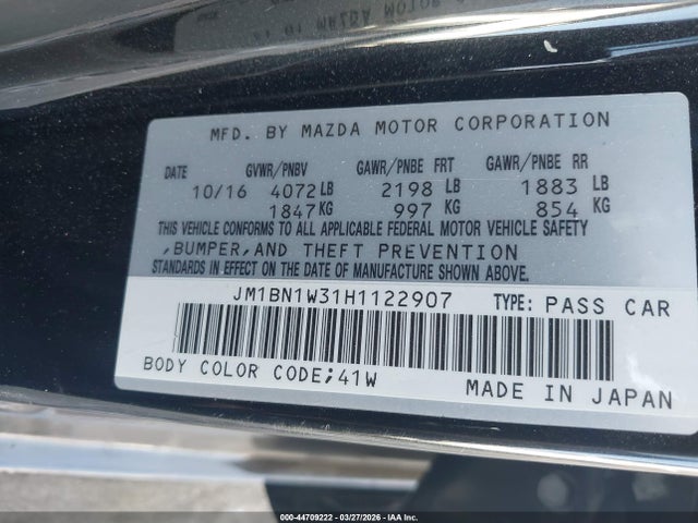 JM1BN1W31H1122907 Mazda Mazda3 Grand Touring