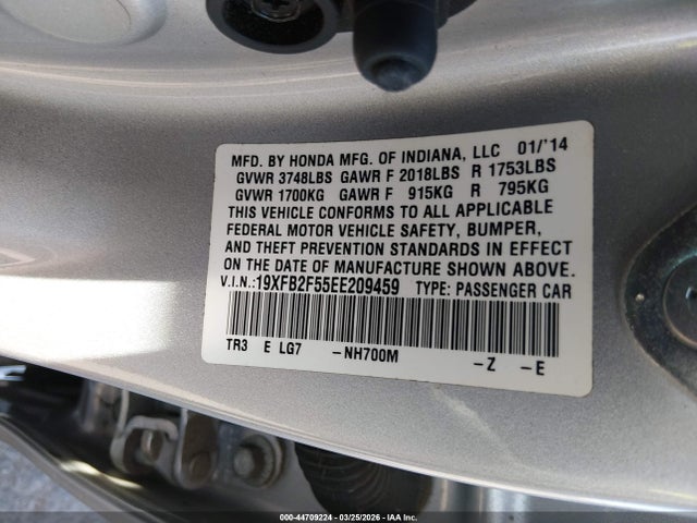 19XFB2F55EE209459 Honda Civic Lx