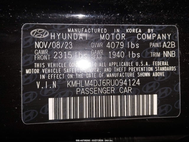 Продаж на аукціоні авто 2024 Hyundai Elantra Hybrid Blue, vin: KMHLM4DJ6RU094124, номер лоту: 44709265