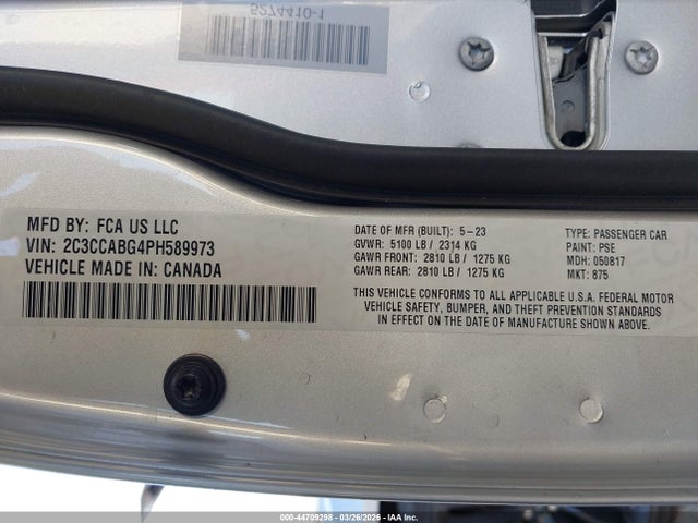 44709298 :رقم المزاد ، 2C3CCABG4PH589973 vin ، 2023 Chrysler 300 300s مزاد بيع