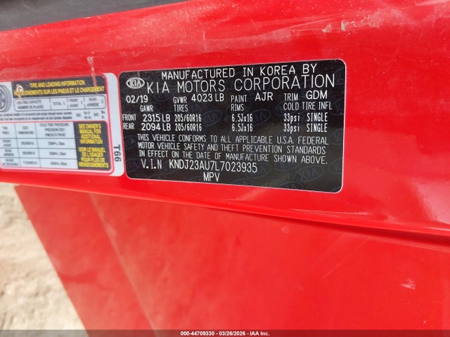 KNDJ23AU7L7023935 KIA SOUL LX