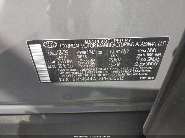 2023 HYUNDAI SANTA FE 5NMS44AL8PH655613 Photo 8