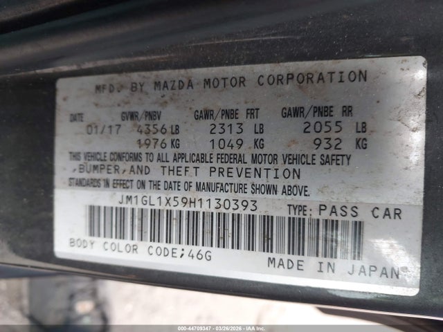 Продаж на аукціоні авто 2017 Mazda Mazda6 Grand Touring, vin: JM1GL1X59H1130393, номер лоту: 44709347