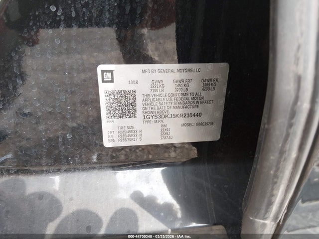 44709348 :رقم المزاد ، 1GYS3DKJ5KR210440 vin ، 2019 Cadillac Escalade Platinum مزاد بيع