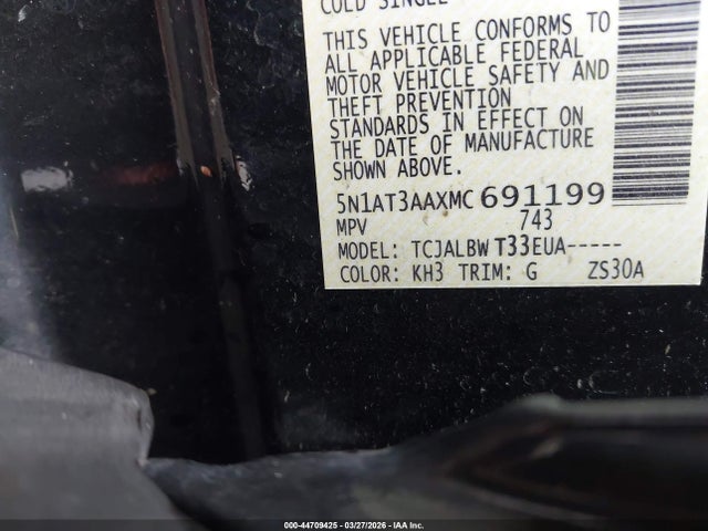 2021 Nissan Rogue S Fwd მანქანა იყიდება აუქციონზე, vin: 5N1AT3AAXMC691199, აუქციონის ნომერი: 44709425