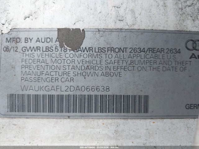 2013 AUDI S4 WAUKGAFL2DA066638 Photo 8