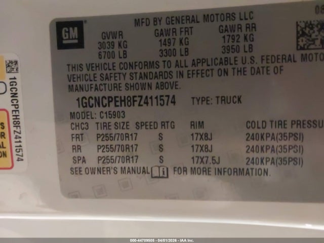 2015 CHEVROLET SILVERADO 1500 1GCNCPEH8FZ411574 Photo 8