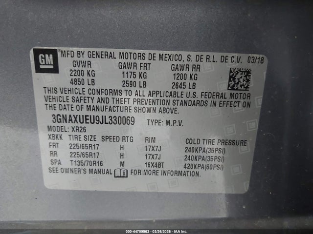 2018 CHEVROLET EQUINOX 3GNAXUEU9JL330069 Photo 8