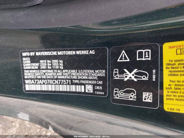 Продаж на аукціоні авто 2024 Bmw 430i Xdrive, vin: WBA73AP07RCN77571, номер лоту: 44709609