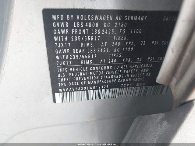 2014 VOLKSWAGEN TIGUAN WVGAV3AX9EW512326 Photo 8