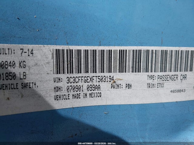 2015 FIAT 500E 3C3CFFGEXFT503194 Photo 8