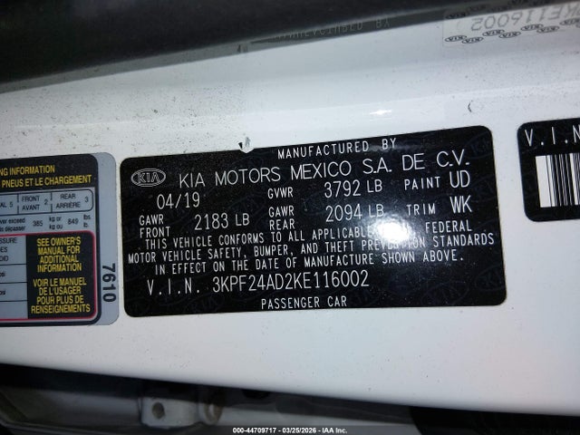KIA Forte Lxs 2019 3KPF24AD2KE116002 Image 9