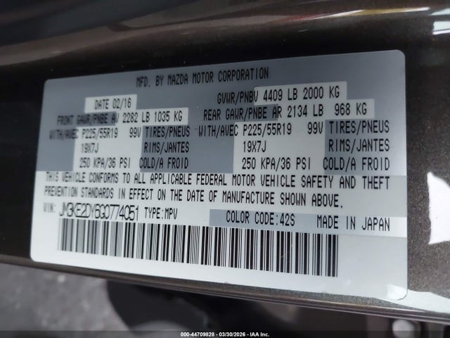 JM3KE2DY6G0774051 Mazda Cx-5 Grand Touring