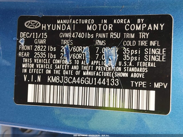 Hyundai TUCSON SE 2016 KM8J3CA46GU144133 Image 9