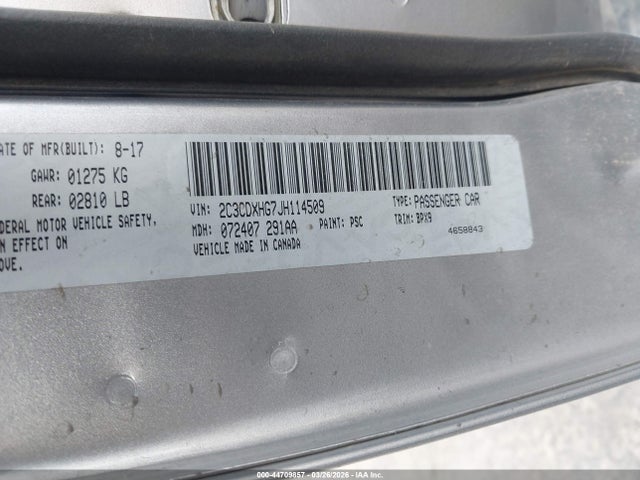 2C3CDXHG7JH114509 Dodge Charger Sxt Plus Rwd
