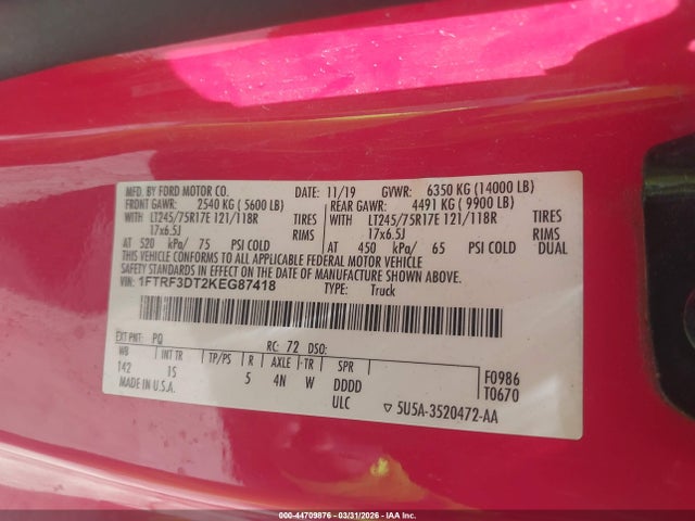 Ford F-350 Xl 2019 1FTRF3DT2KEG87418 Image 8