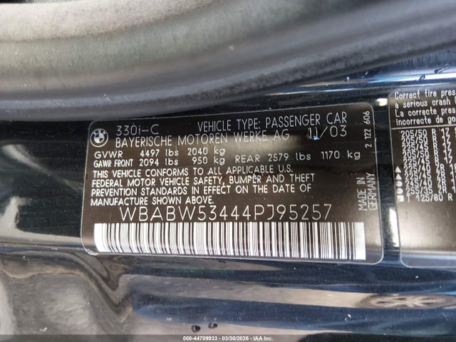 2004 BMW 330CI WBABW53444PJ95257 Photo 8