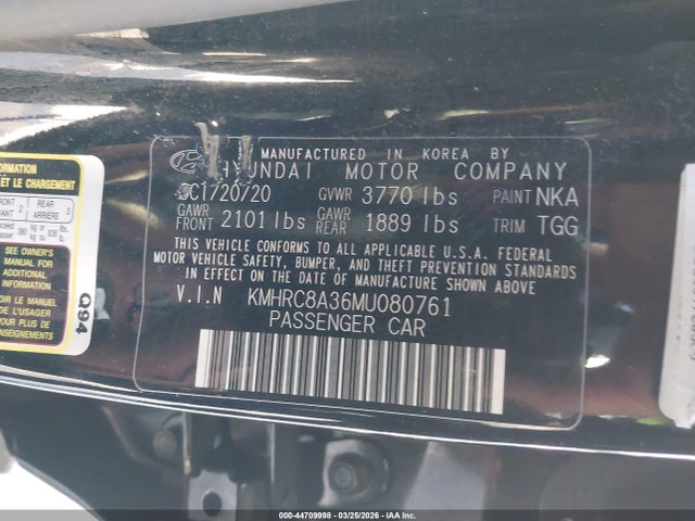 44709998 :رقم المزاد ، KMHRC8A36MU080761 vin ، 2021 Hyundai Venue Sel مزاد بيع