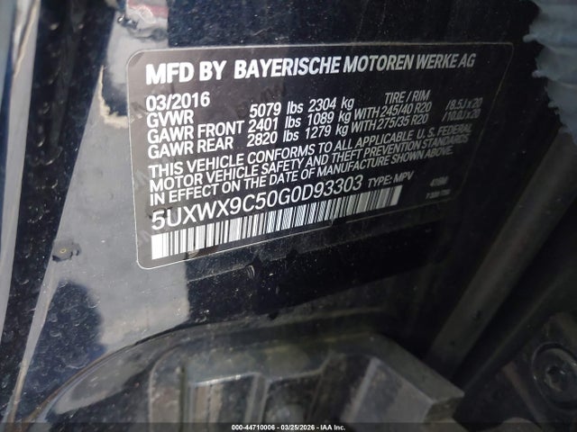 5UXWX9C50G0D93303 BMW X3 Xdrive28i