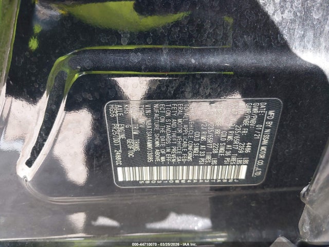 2021 Nissan Rogue S Fwd მანქანა იყიდება აუქციონზე, vin: JN8AT3AA4MW013085, აუქციონის ნომერი: 44710070