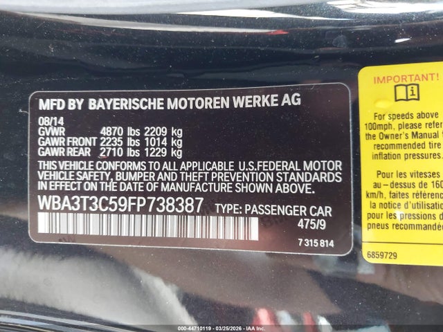 2015 BMW 435I WBA3T3C59FP738387 Photo 8