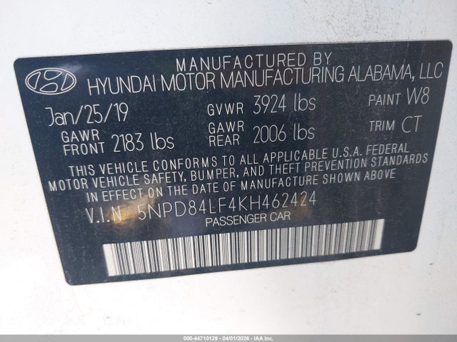 Hyundai ELANTRA SEL 2019 5NPD84LF4KH462424 Image 9