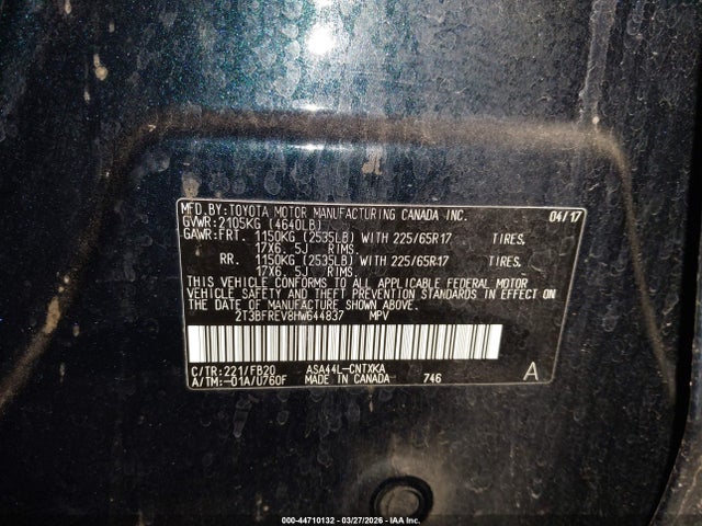 Toyota RAV4 LE 2017 2T3BFREV8HW644837 Image 9