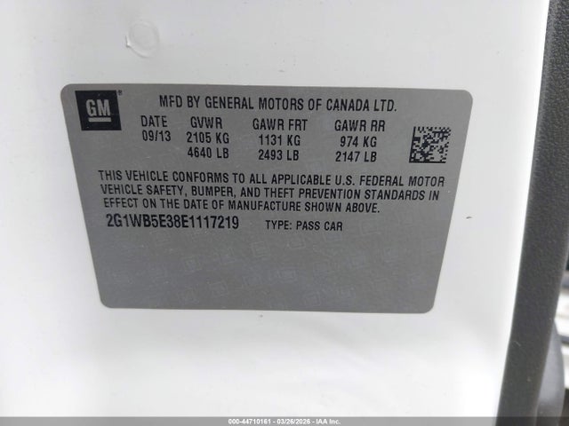 Chevrolet Impala Limited Lt 2014 2G1WB5E38E1117219 Image 9