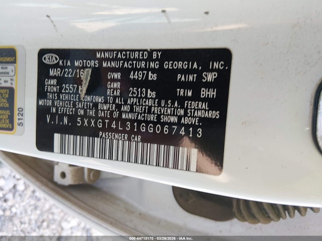 KIA Optima Lx 2016 5XXGT4L31GG067413 Image 9