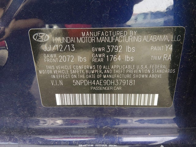 2013 HYUNDAI ELANTRA 5NPDH4AE9DH379181 Photo 8